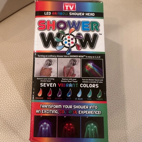 NWT Shower WOW As Seen on TV LED Rainbow Shower Head for a Colorful Experience - Picture 5 of 7